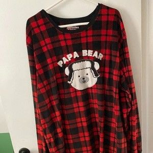 Jammies For Your Families PAPA BEAR Checker Pajama Top And Bottoms Sz. 3XL Men